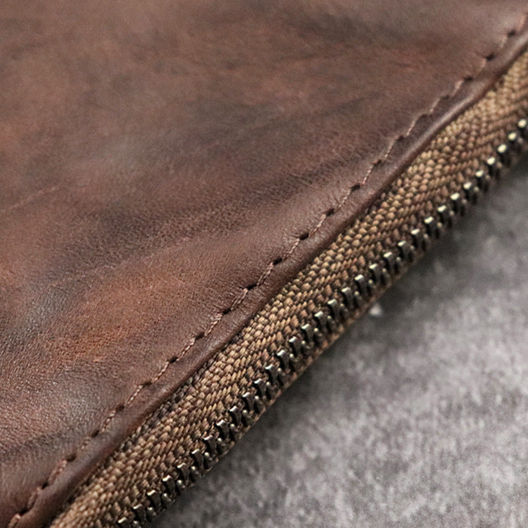 Genuine Leather Retro Style Long Light Purses