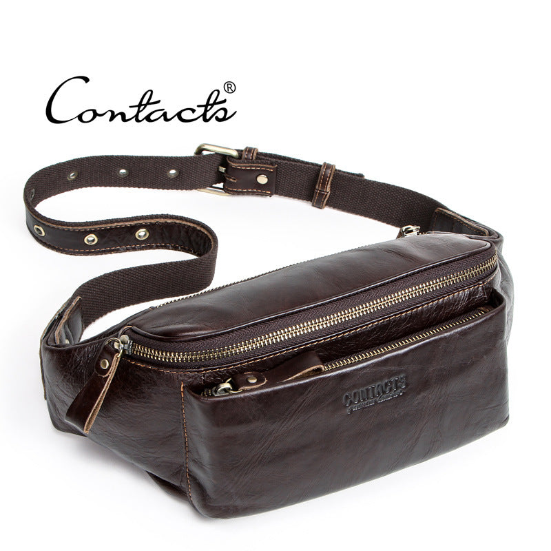 Men's Angel First Layer Cattlehide Leather Fashion Bags