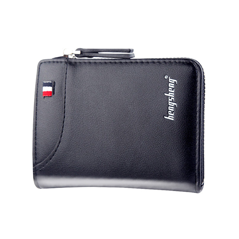 Men's Retro Short Fashion Zipper Loose-leaf Beauty Men's Wallets
