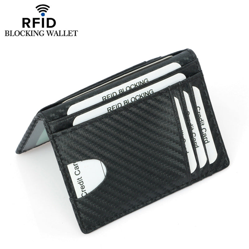 Men's Carbon Fiber Texture Lightweight Driving License Card Holder
