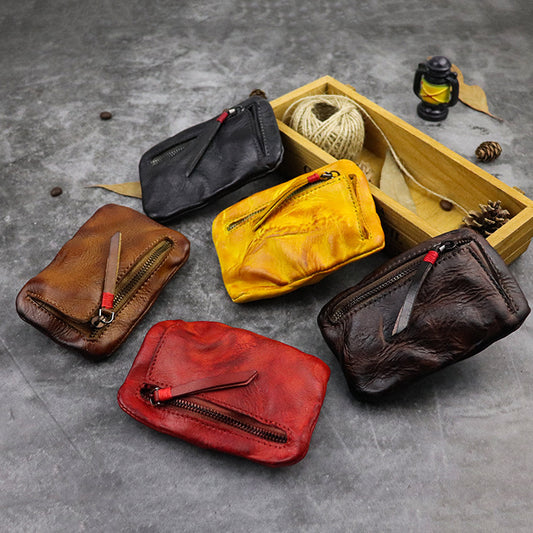 First Layer Hand-made Retro Style Minimalist Lightweight Coin Purses