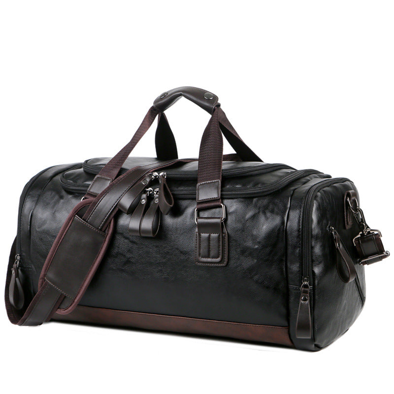 Men's Leather Large Capacity Business Traveling Korean Style Travel Bags