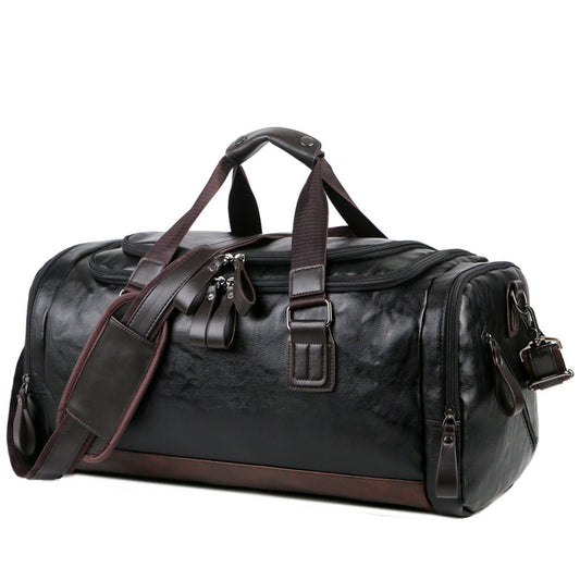 Men's Leather Large Capacity Business Traveling Korean Style Travel Bags