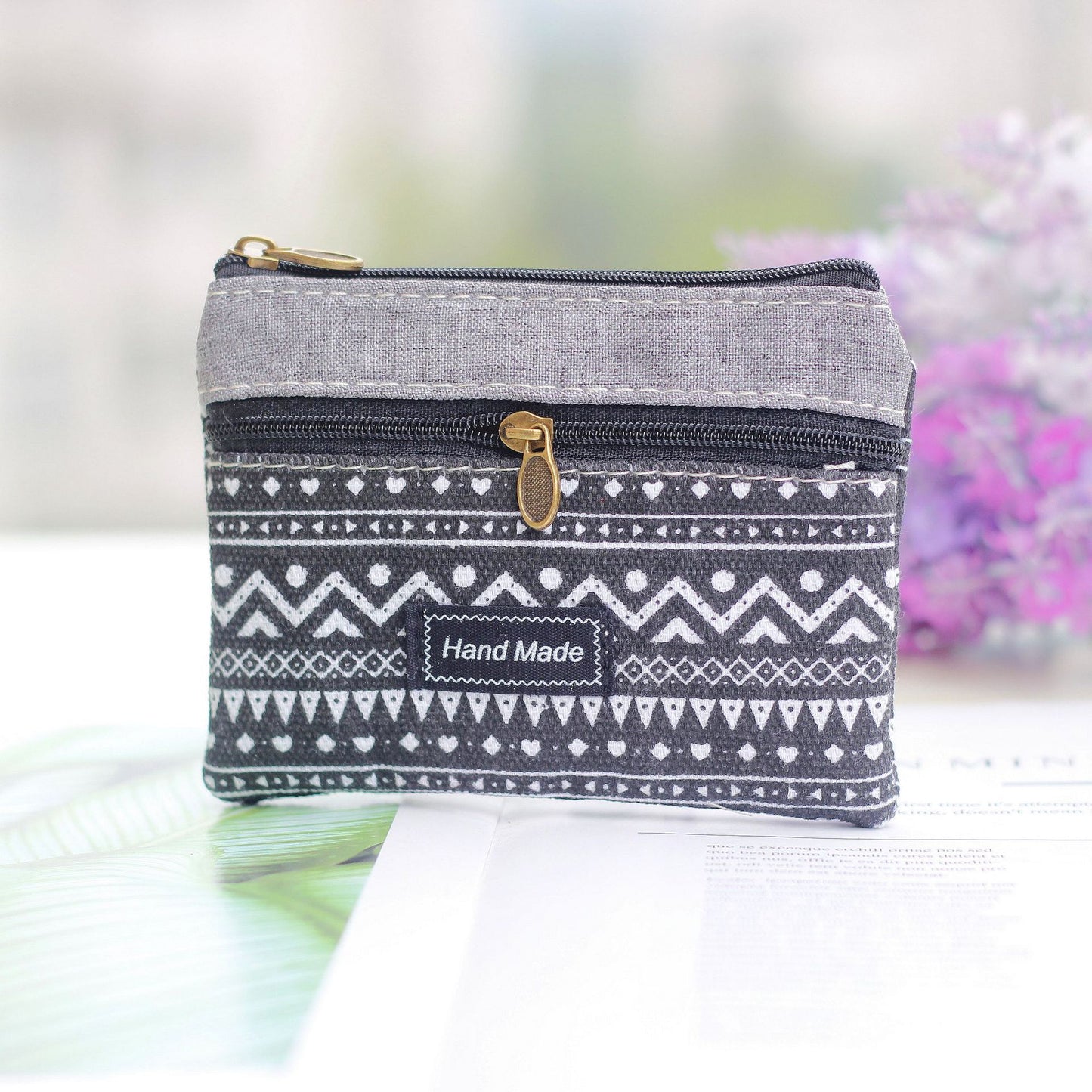 Women's Flower Cotton Change Fabric Sier Coin Purses