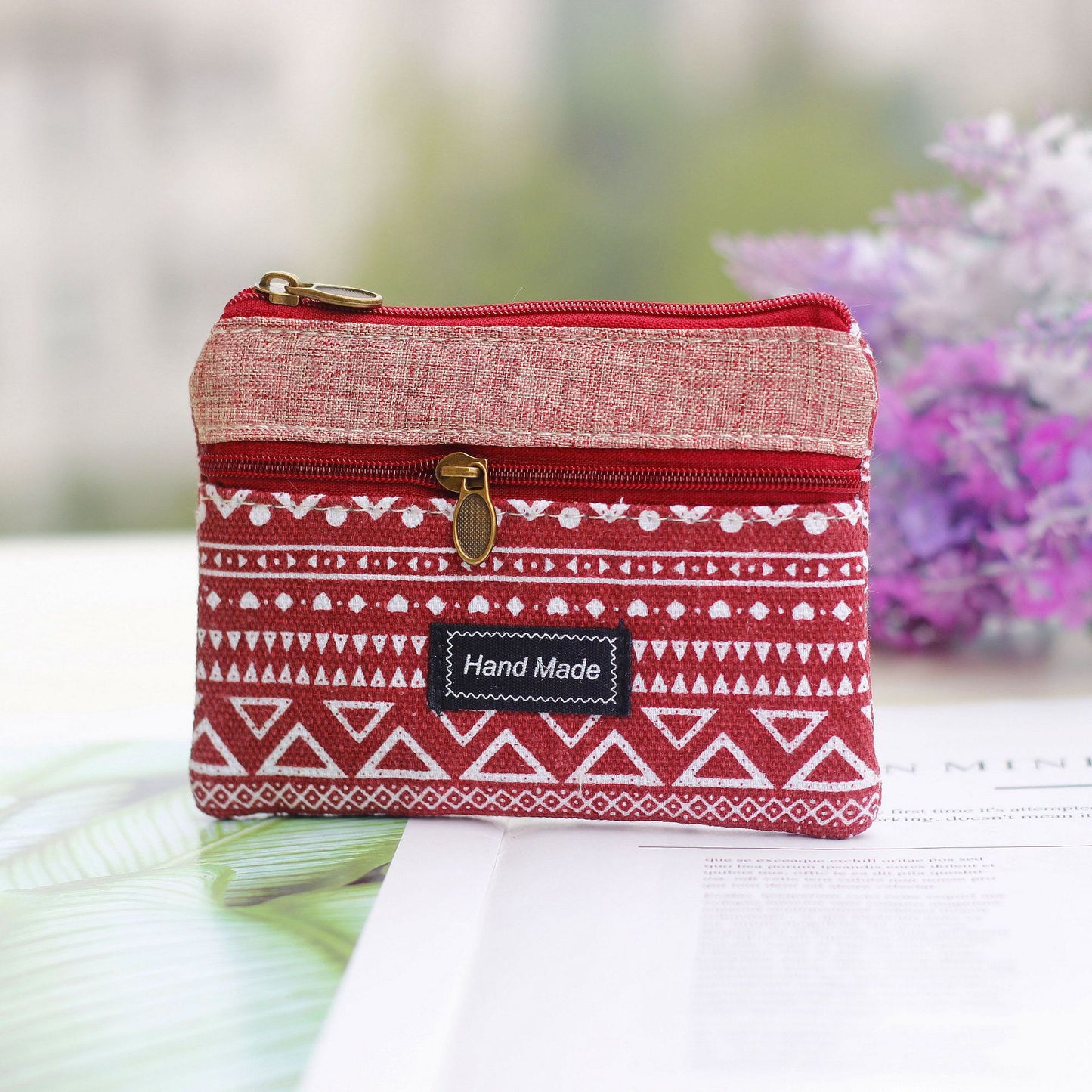 Women's Flower Cotton Change Fabric Sier Coin Purses