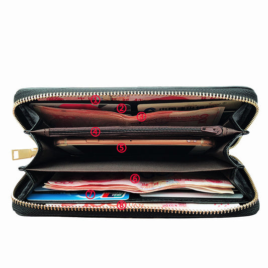 Women's Long Fashion Embossing Zipper Lady's Mobile Ladies Wallets