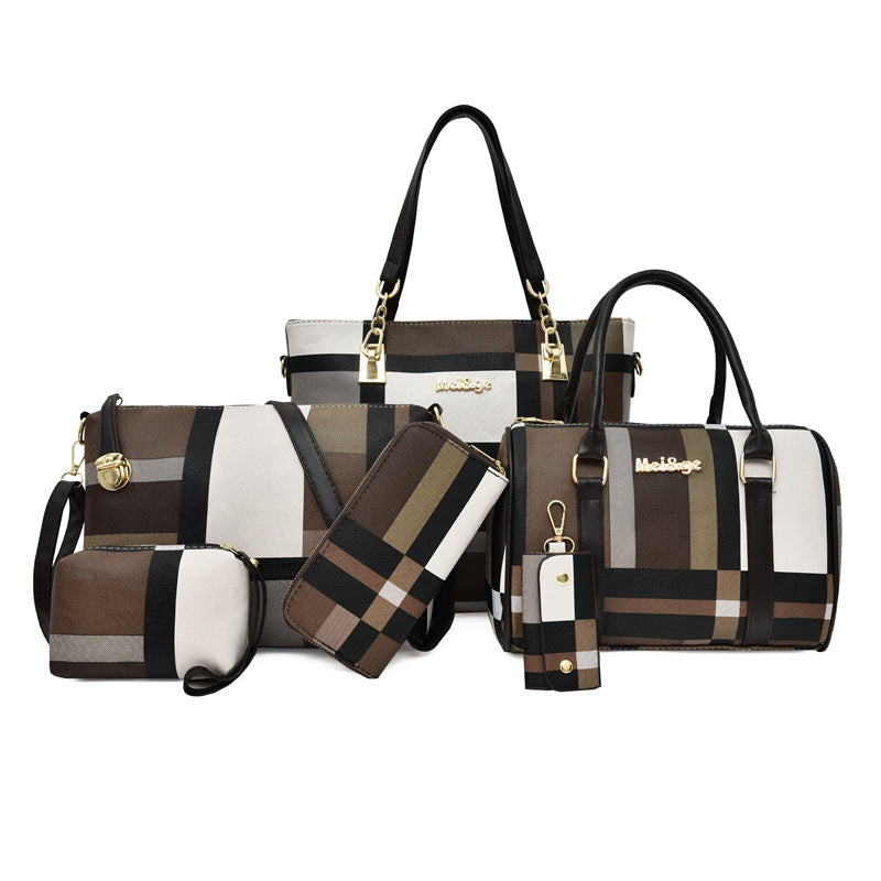 Women's Fashion Plaid Large Capacity Portable Women's Shoulder Bag