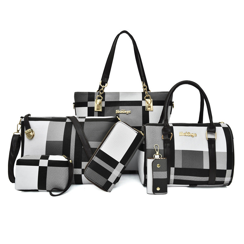 Women's Fashion Plaid Large Capacity Portable Women's Shoulder Bag