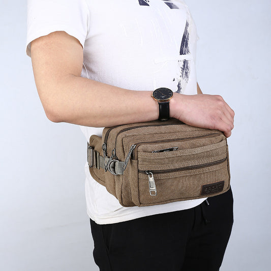Men's Attractive Fashion Canvas Riding Mobile Men's Waist Packs