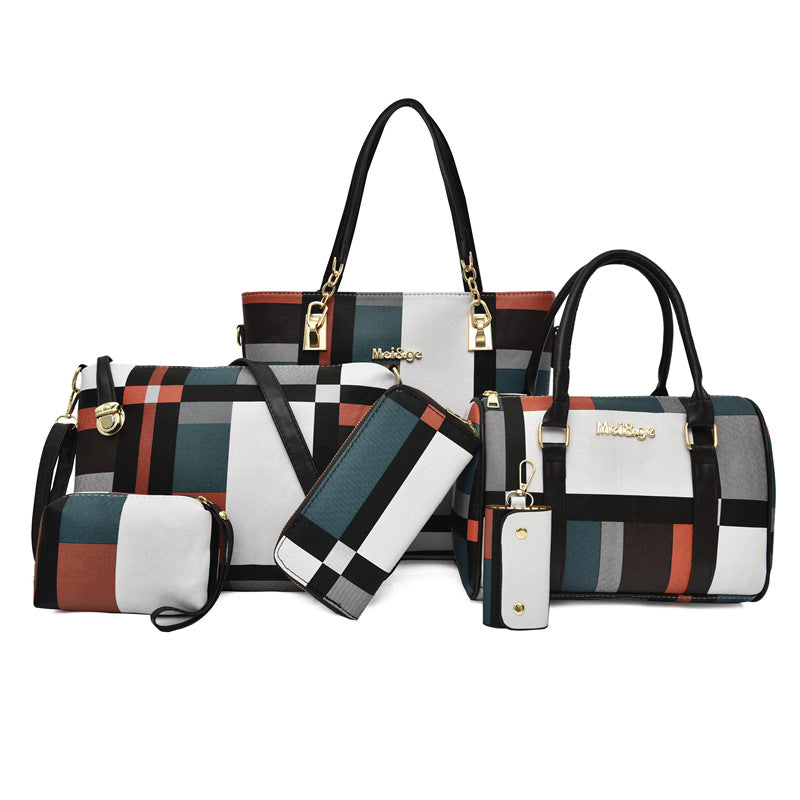 Women's Fashion Plaid Large Capacity Portable Women's Shoulder Bag