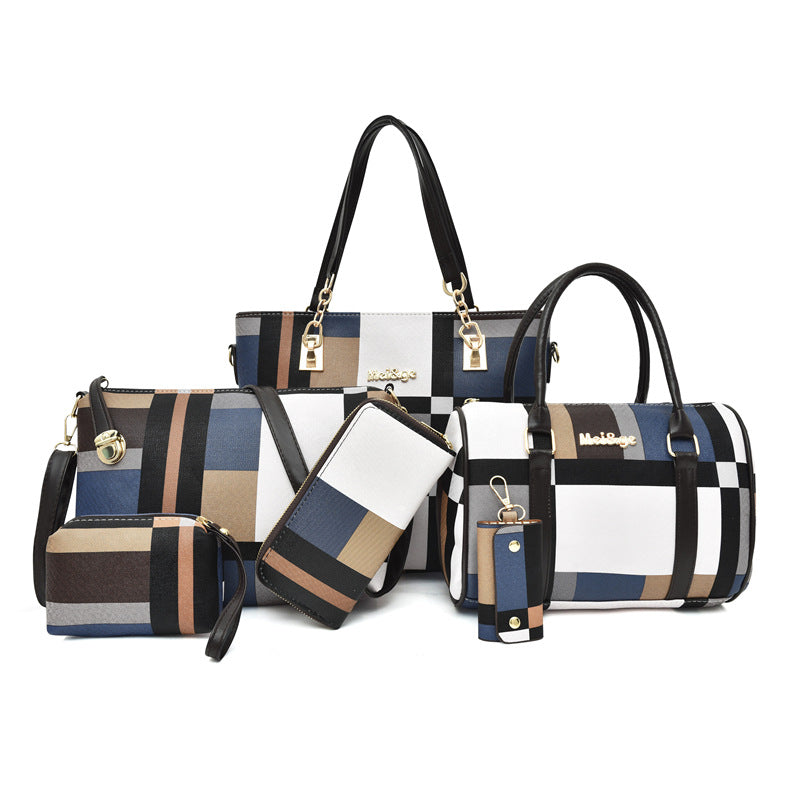 Women's Fashion Plaid Large Capacity Portable Women's Shoulder Bag