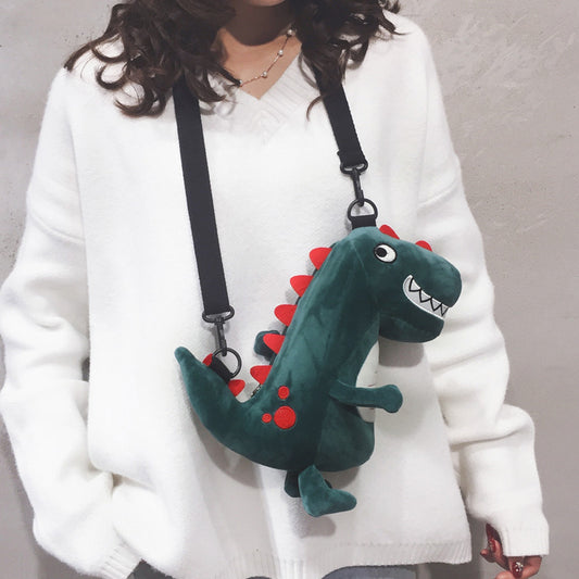 Women's Cartoon Dinosaur Doll Cute Personality Ugly Shoulder Bags