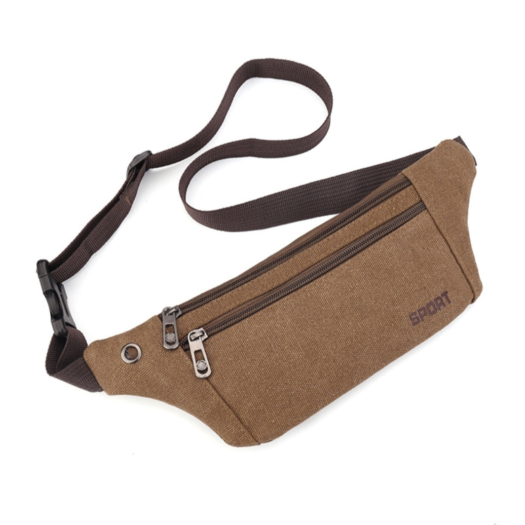 Men's Invisible Canvas Mobile Riding Close-fitting Men's Waist Packs