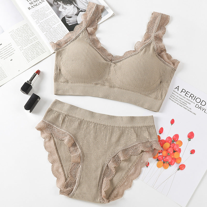 Style Bandeau Lace Tube Top Suit Lingerie Sets