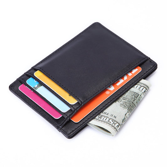 Leather Can Order Swiping First Layer Card Holder