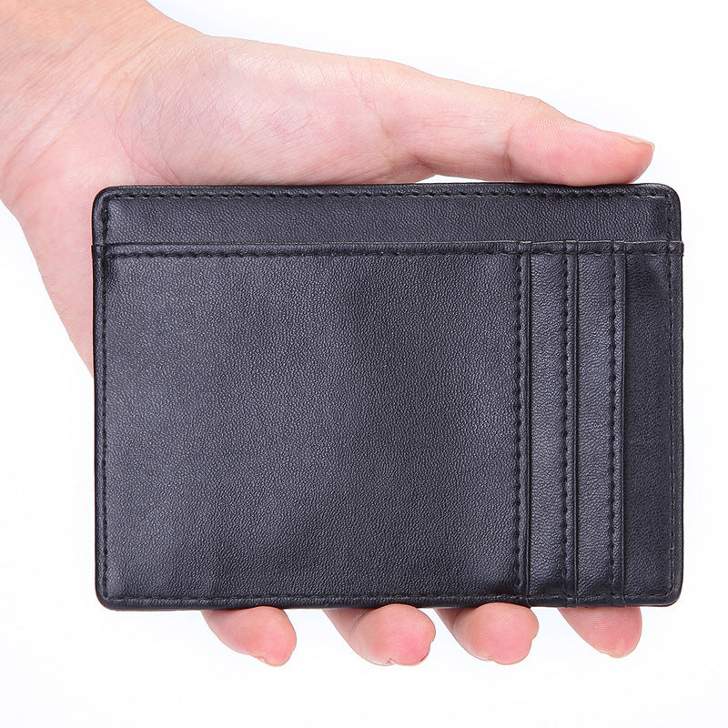 Leather Can Order Swiping First Layer Card Holder