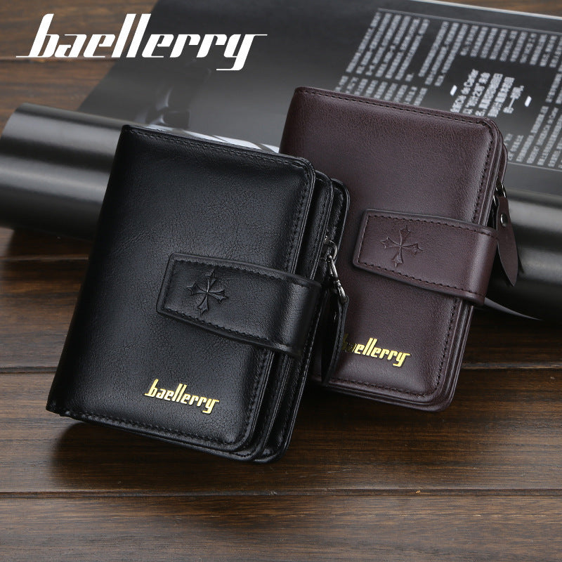 Men's Short Multiple Slots Korean Style Vertical Men's Wallet