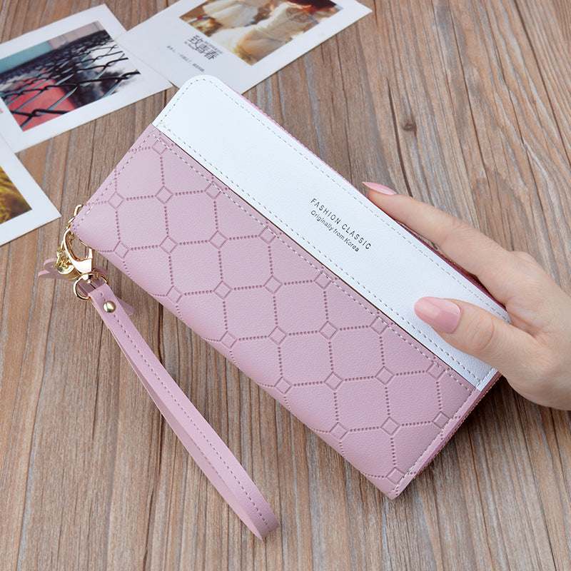 Women's Long Zip Tassel Korean Style Contrast Color Ladies Wallet