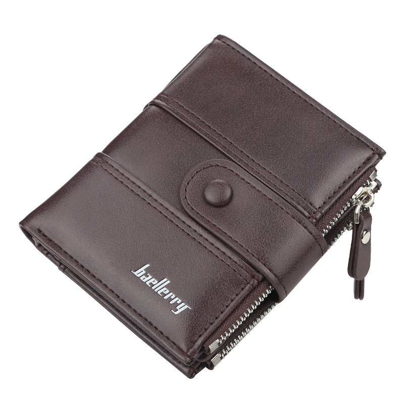 Men's Vertical Double Zipper Multiple Slots Driving Card Holder