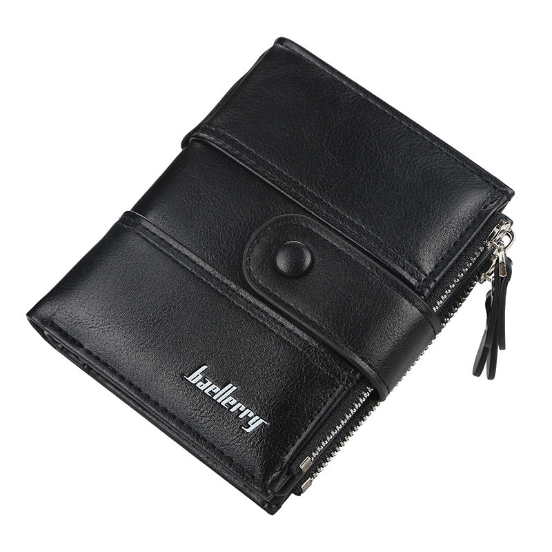 Men's Vertical Double Zipper Multiple Slots Driving Card Holder