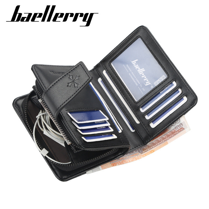 Men's Short Multiple Slots Korean Style Vertical Men's Wallet