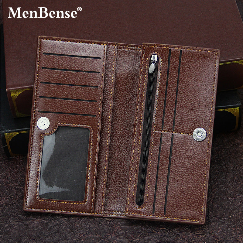 Men's Long Fashion Magnetic Snap Clutch Large Capacity Men's Wallets
