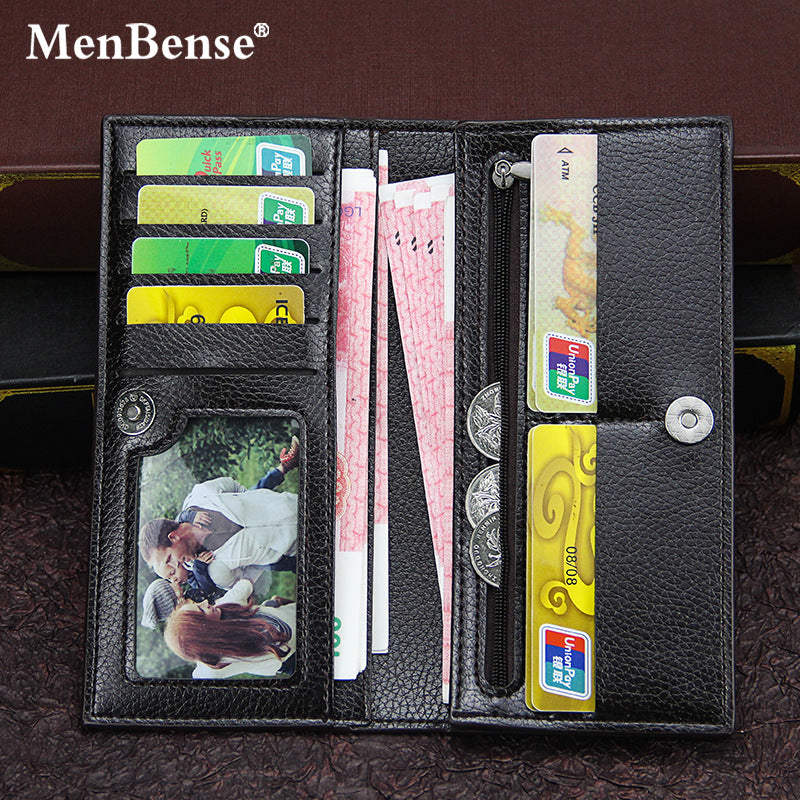 Men's Long Fashion Magnetic Snap Clutch Large Capacity Men's Wallets