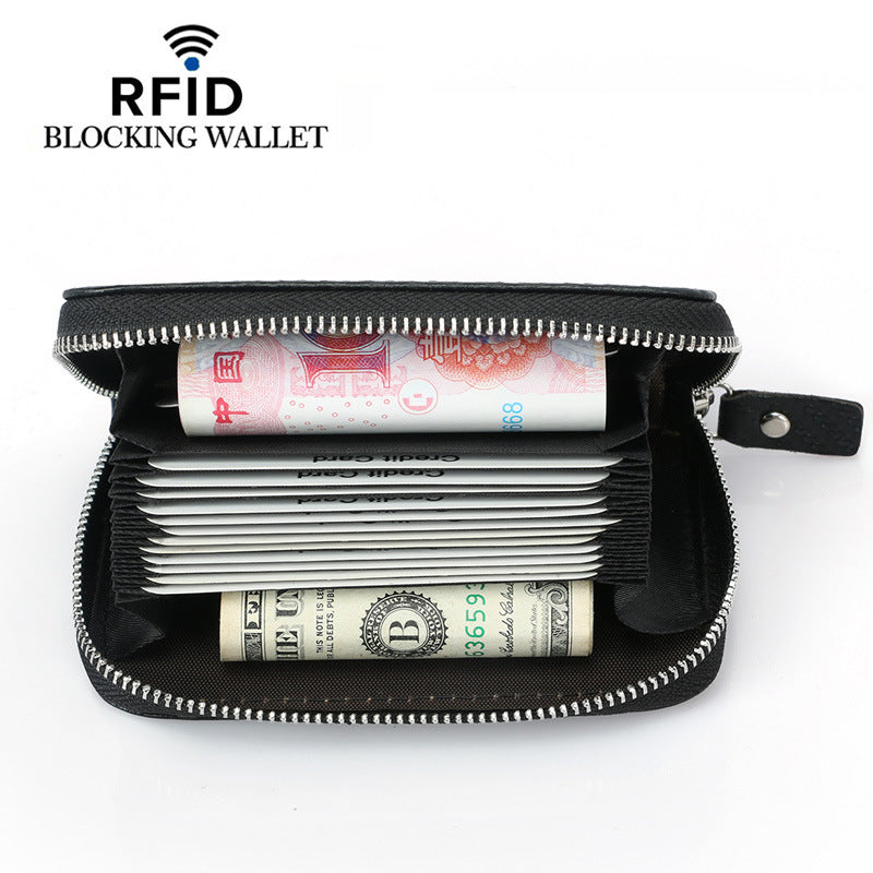 Carbon Fiber Pattern Multifunctional Multiple Slots Card Holder