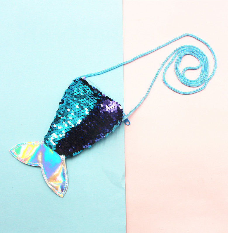 Women's & Children's & Mermaid Lanyard Fish Tail Two-color Coin Purses