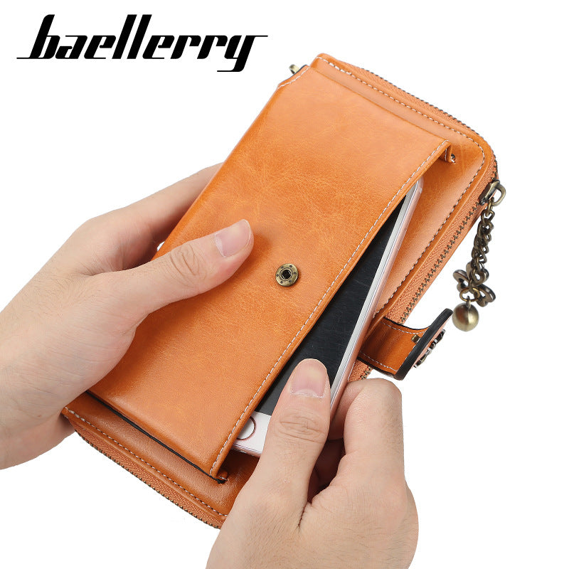 Women's Long Korean Style Multifunctional Zipper Mobile Oil Ladies Wallets