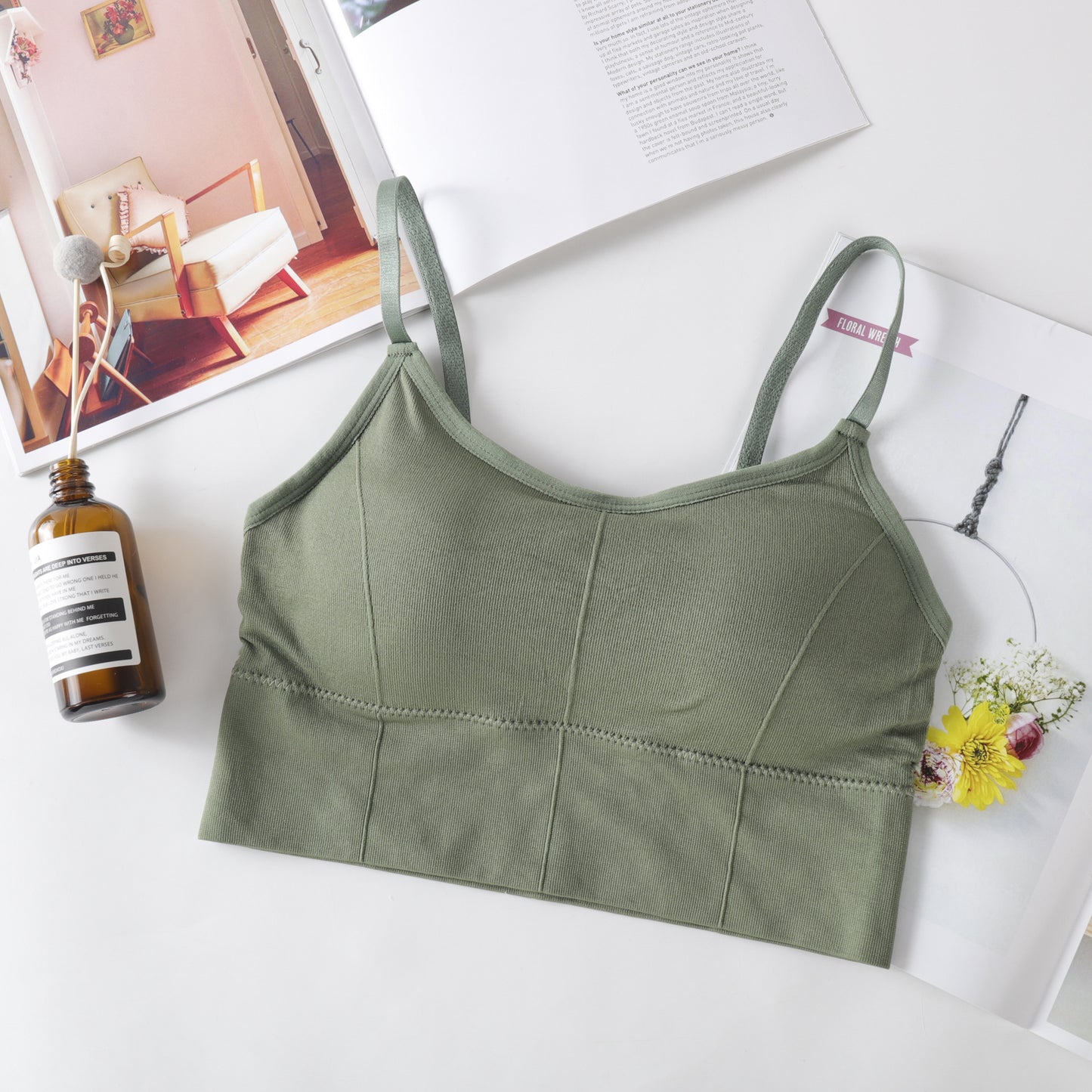 Camisole Chest Wrap Beautiful Back Adjustable Push Up Wireless Tanks Camis