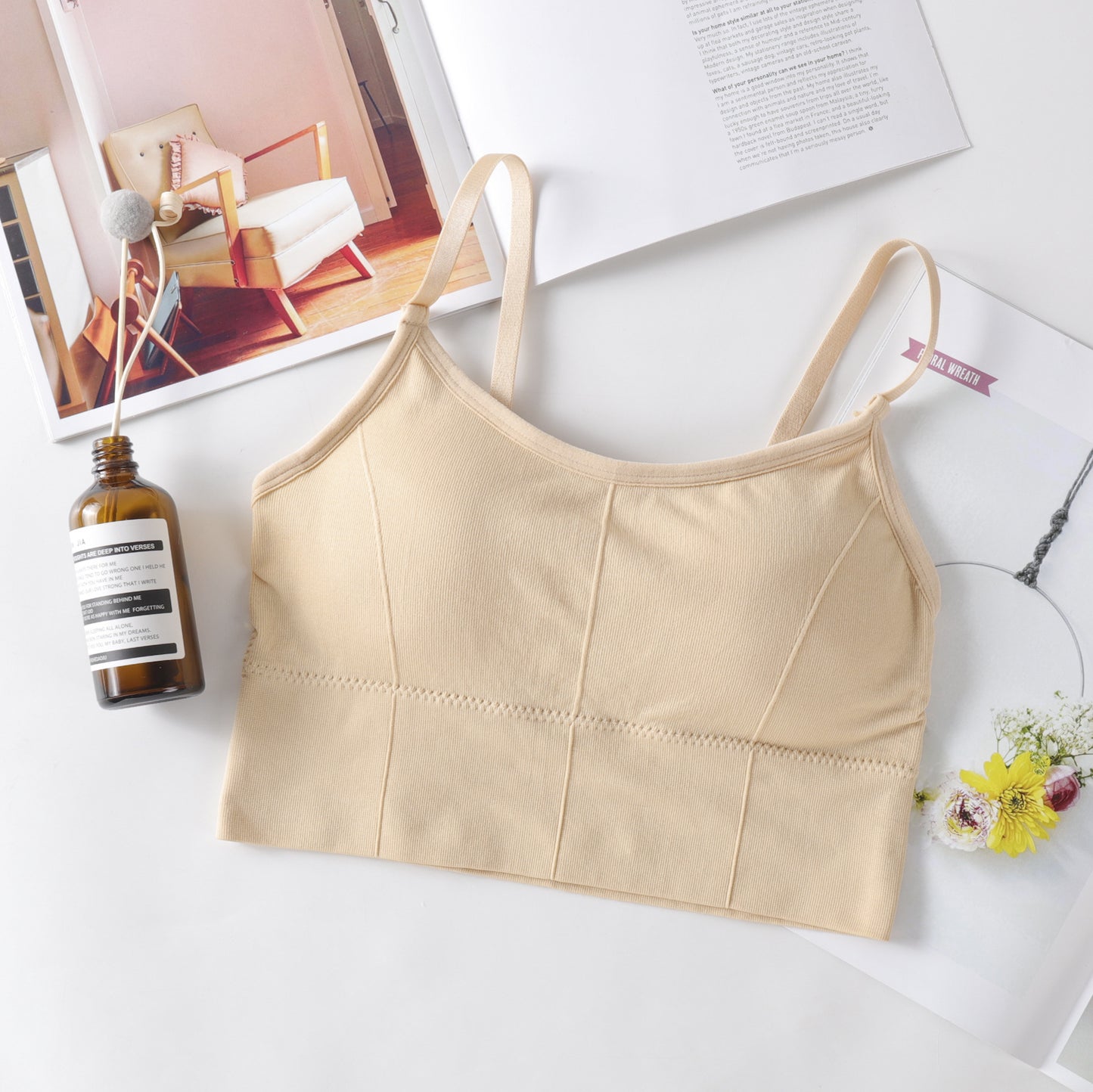 Camisole Chest Wrap Beautiful Back Adjustable Push Up Wireless Tanks Camis