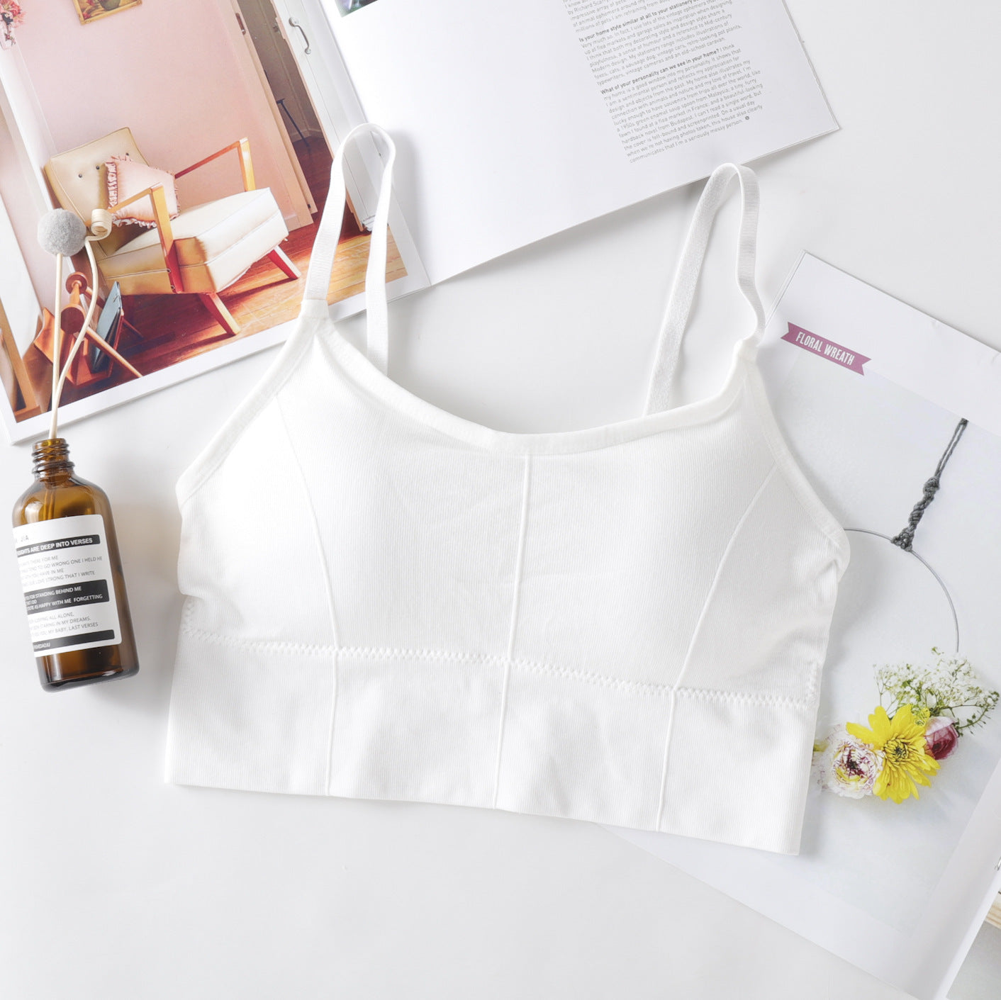 Camisole Chest Wrap Beautiful Back Adjustable Push Up Wireless Tanks Camis