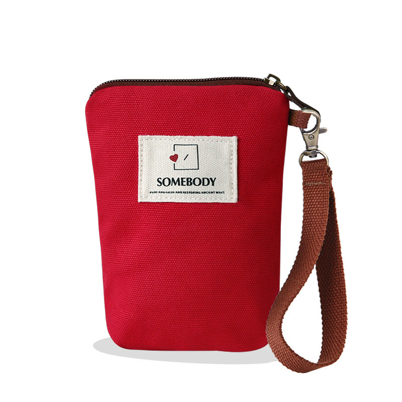 Color Mobile Female Retro Vertical Mori Canvas Phone Bags