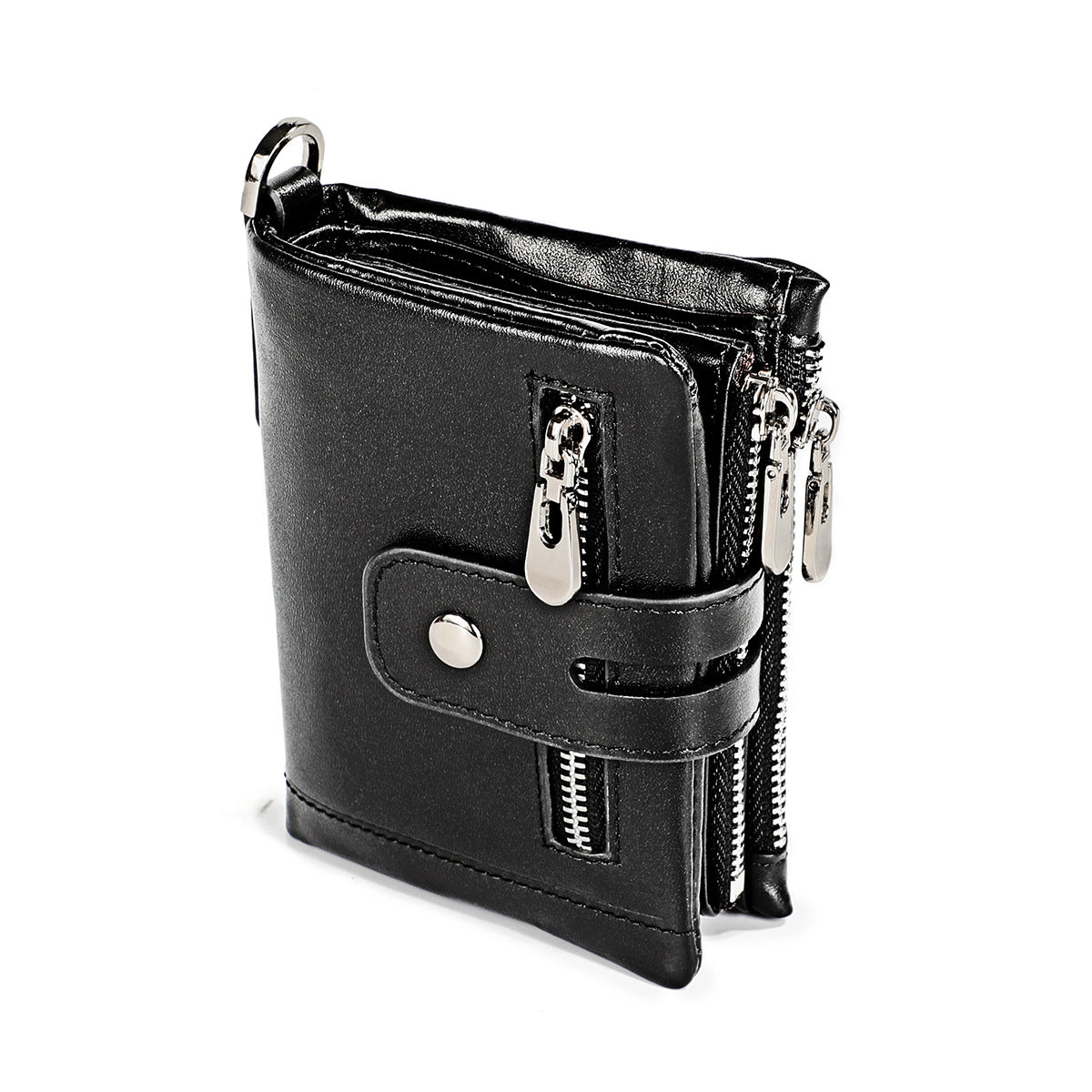 Women's & Men's & Leather Crazy Horse Zipper Retro Men's Wallets