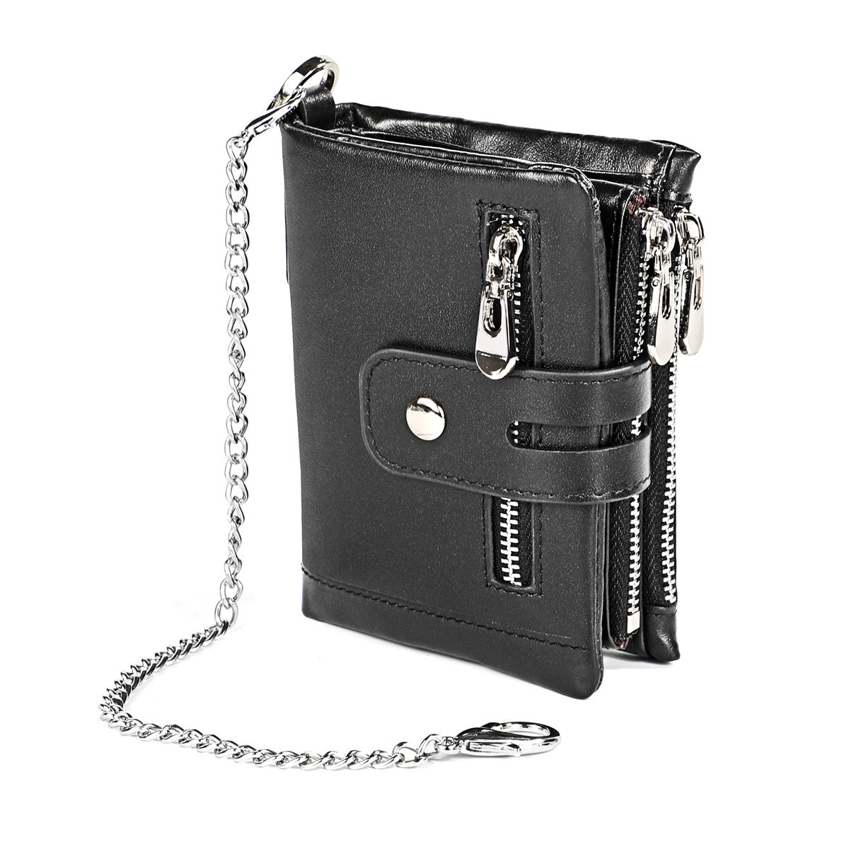 Women's & Men's & Leather Crazy Horse Zipper Retro Men's Wallets