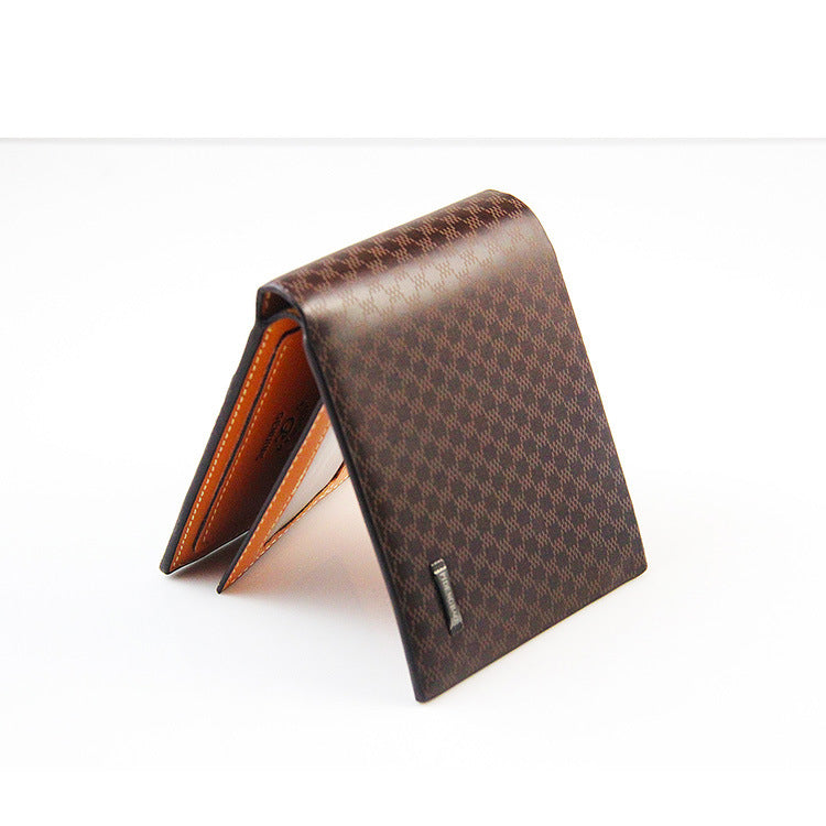 Men's Korean Style Short Plaid Multiple Slots Men's Wallets