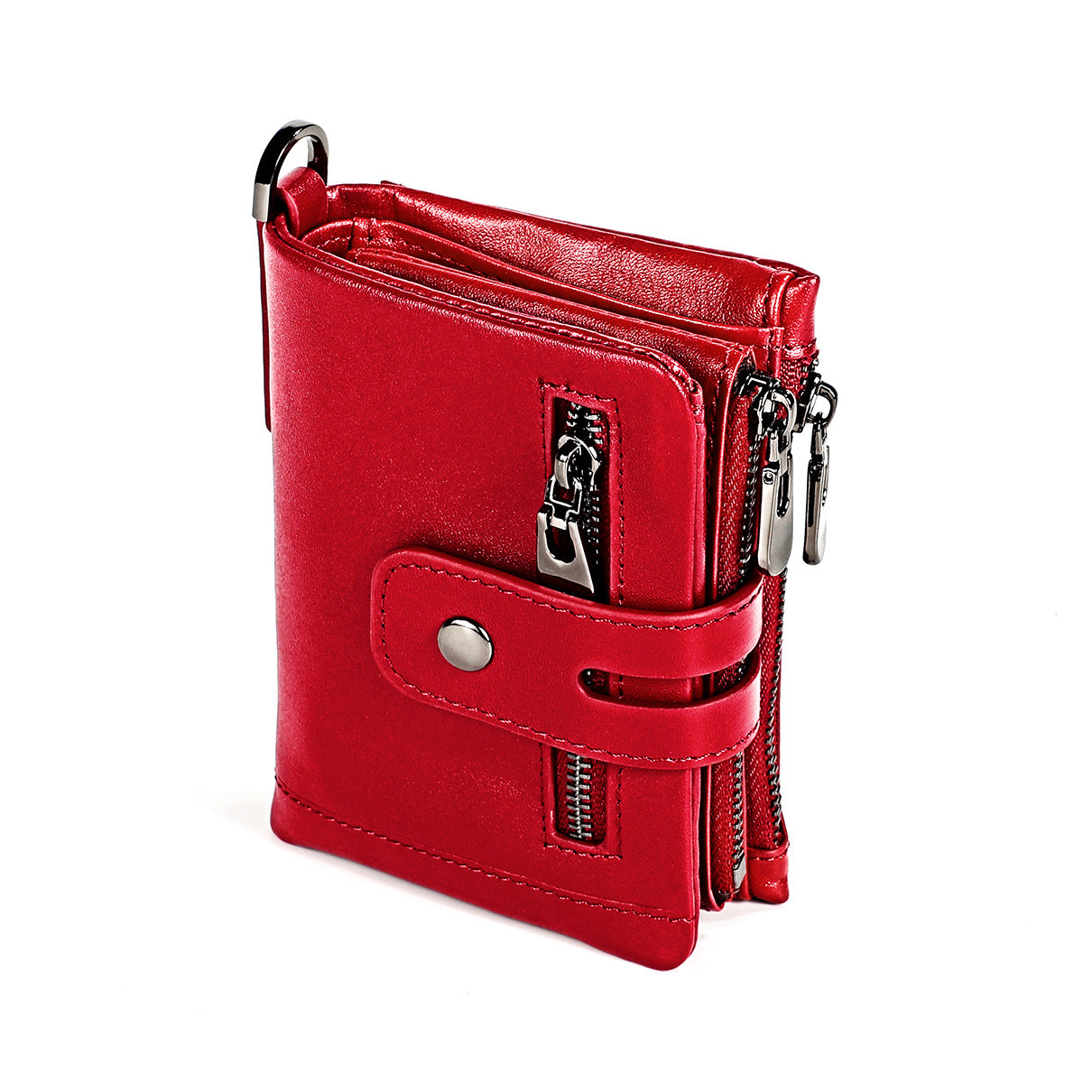 Women's & Men's & Leather Crazy Horse Zipper Retro Men's Wallets