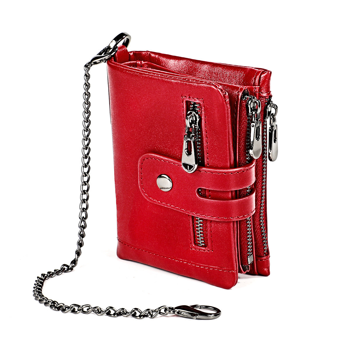 Women's & Men's & Leather Crazy Horse Zipper Retro Men's Wallets