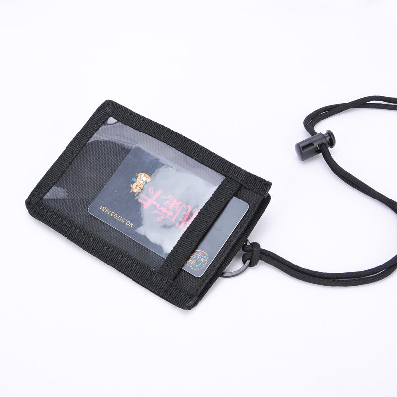 Military Fan Portable Name Tag Sling Card Holder