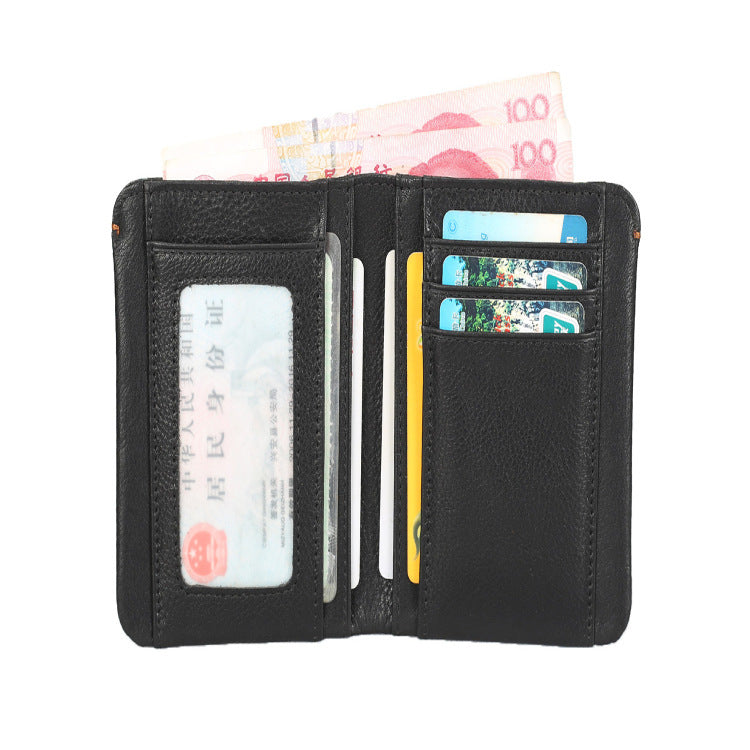 Men's Short Genuine Leather Blue First Layer Men's Wallets