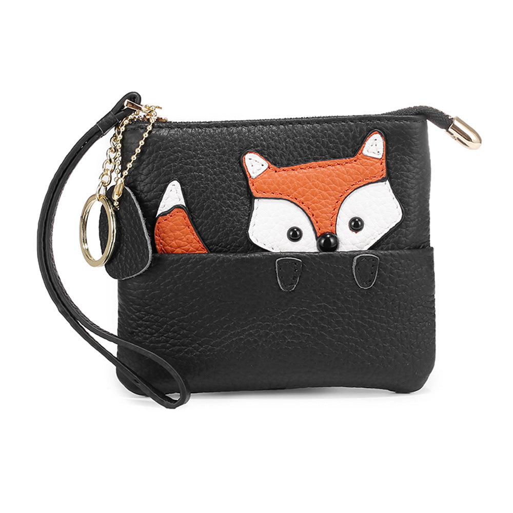 Female Cute Mini Genuine Leather Zip Creative Coin Purses