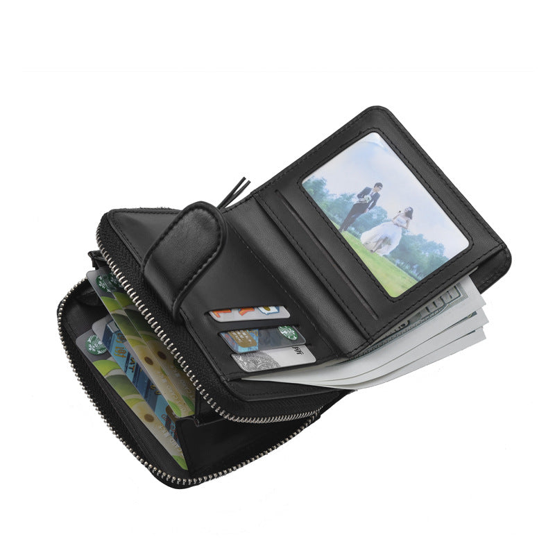 Trendy Men's Vintage Short Multifunctional Zipper Men's Wallets