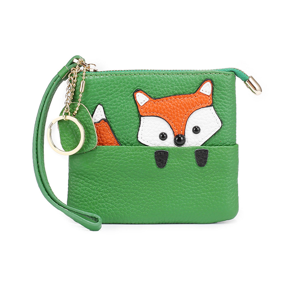 Female Cute Mini Genuine Leather Zip Creative Coin Purses