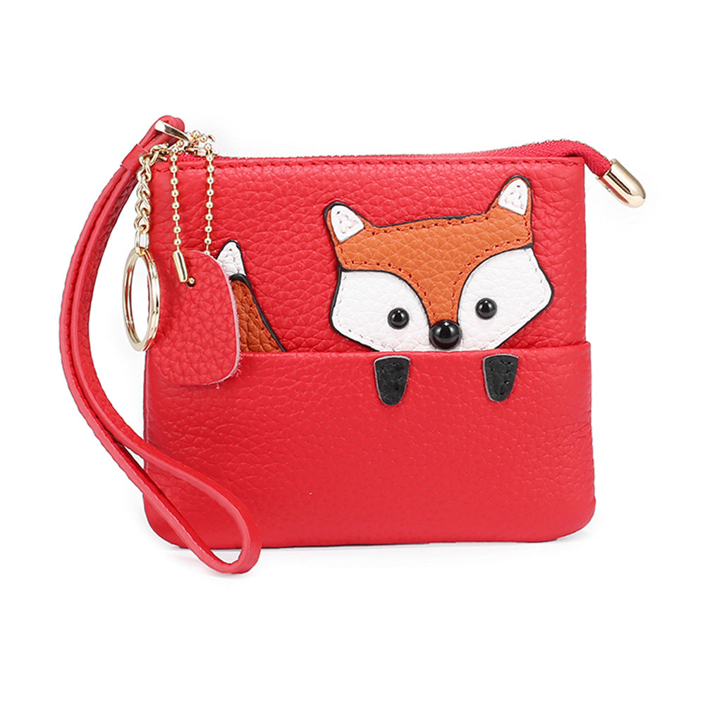 Female Cute Mini Genuine Leather Zip Creative Coin Purses