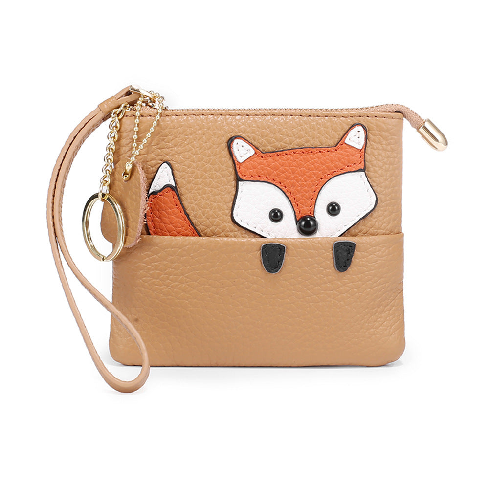 Female Cute Mini Genuine Leather Zip Creative Coin Purses