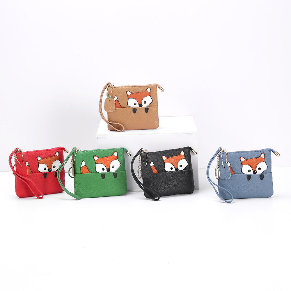 Female Cute Mini Genuine Leather Zip Creative Coin Purses