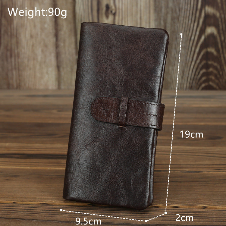 Women's & Men's Retro Oil Wax Skin Short And Long Genuine Men's Wallets