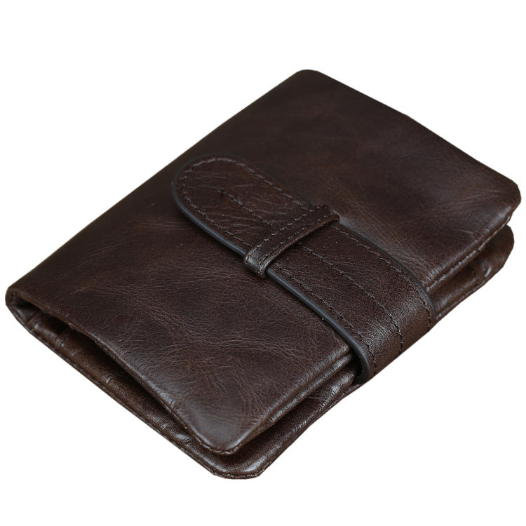 Women's & Men's Retro Oil Wax Skin Short And Long Genuine Men's Wallets