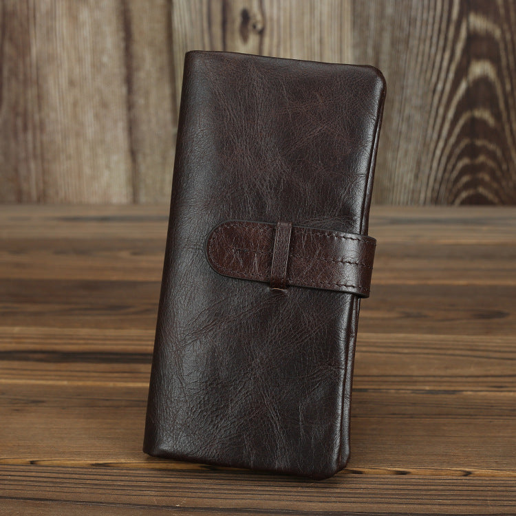 Women's & Men's Retro Oil Wax Skin Short And Long Genuine Men's Wallets
